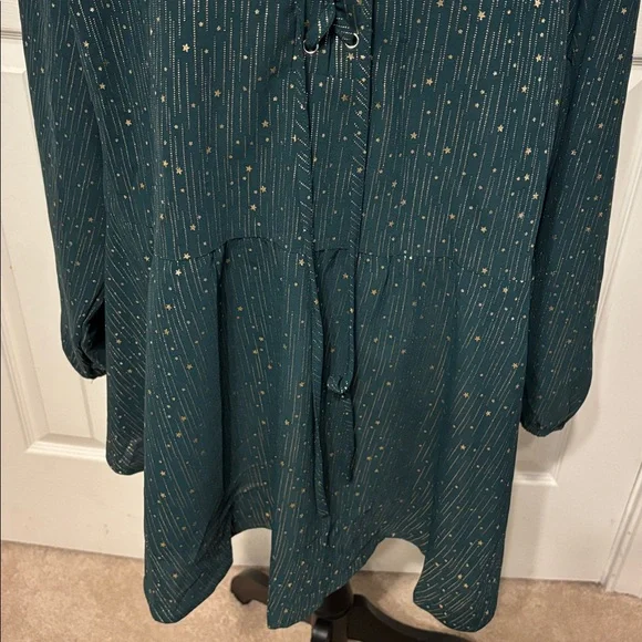 BloomChic Plus Glitter Lantern Sleeve Blouse - Picture 4 of 13